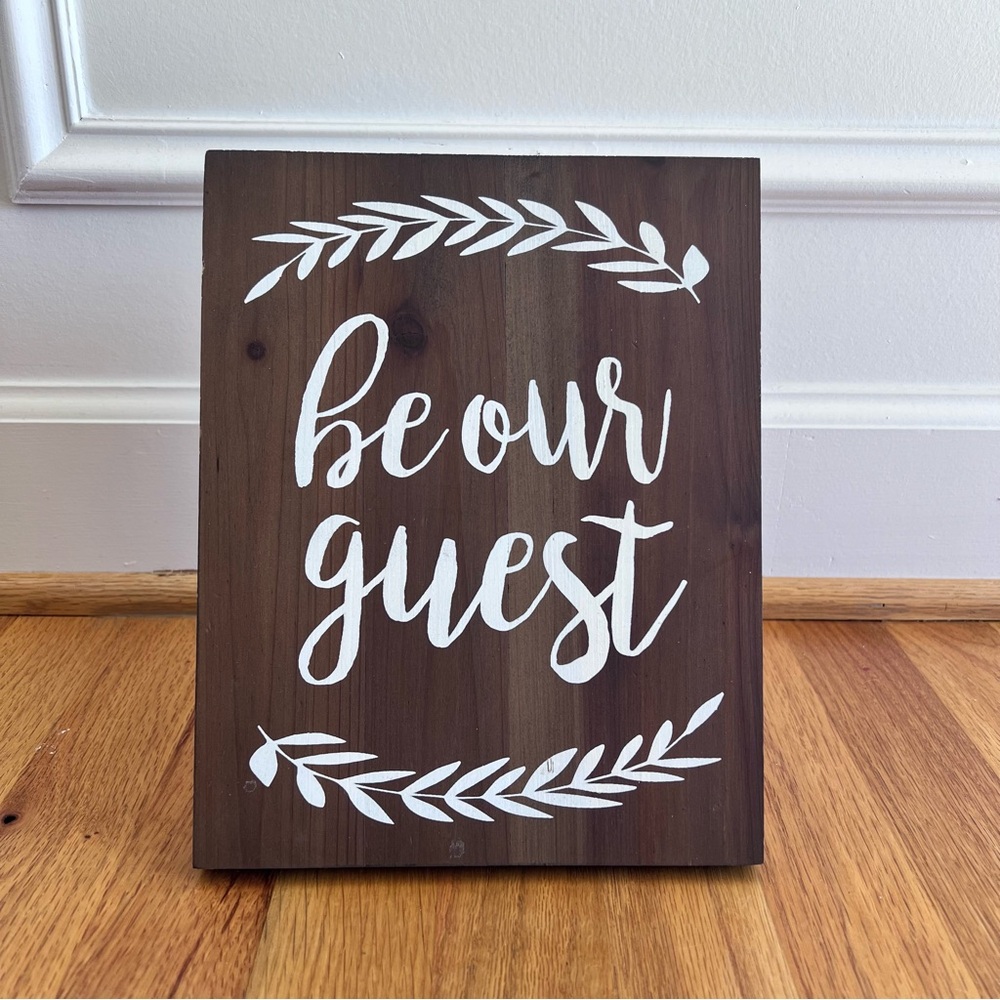 “Be Our Guest” Wooden Sign – Tabletop Decor